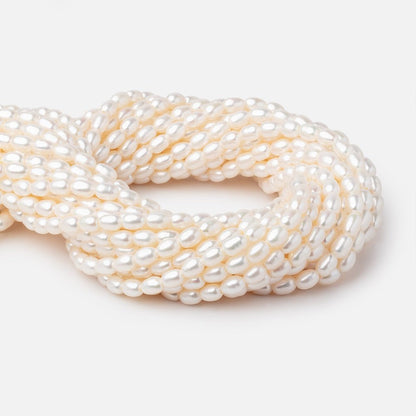 5x7mm Cream 1.5mm Large Hole Oval Freshwater Pearls 16 inch 56 pieces