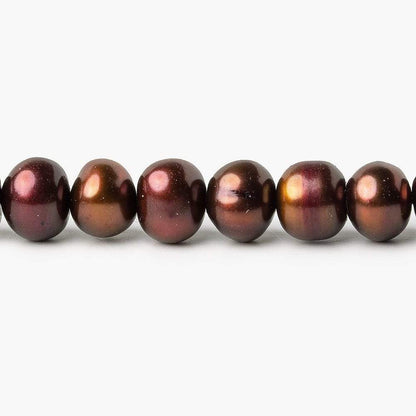 7x5mm Cumin Brown Off Round Freshwater Pearl 16 Inch 97 pieces