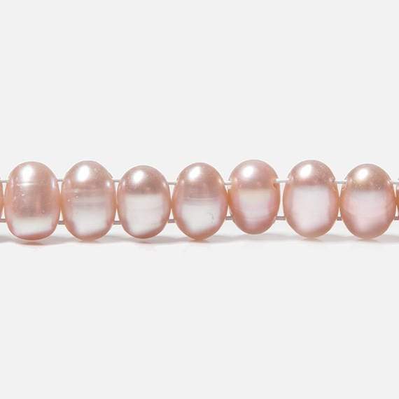 7x5mm Dark Pink Double Drilled Oval Freshwater Pearls 15.5 inch 76 pieces