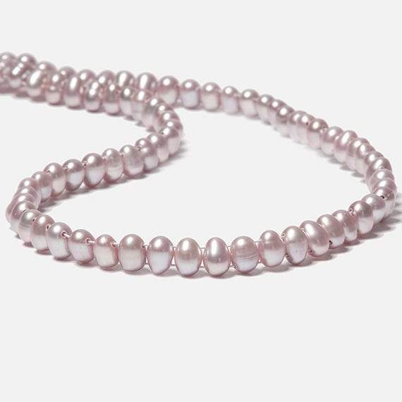 7x5mm Ice Pink Double Drilled Oval Freshwater Pearls 15.5 inch 76 pieces