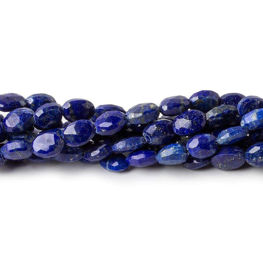 7x5mm Lapis Lazuli Faceted Oval Beads 8 inch 30 pieces