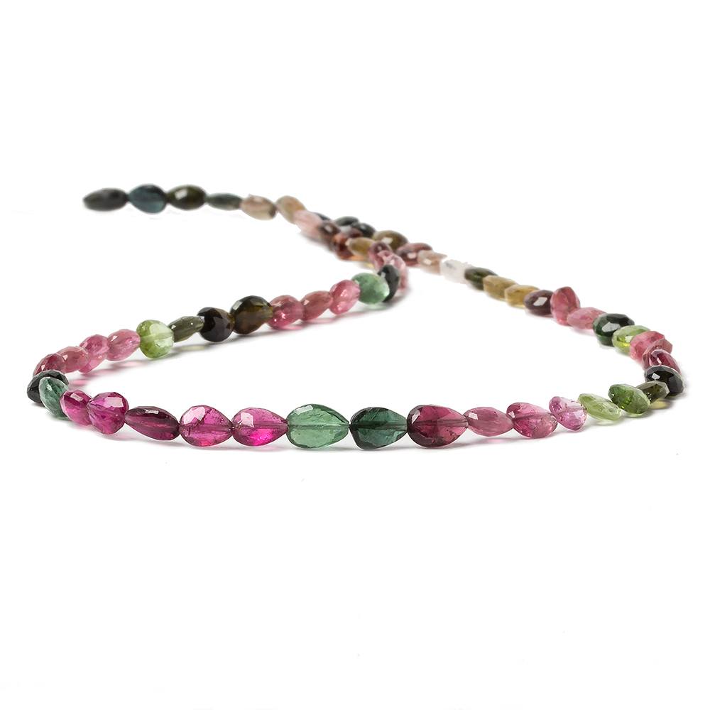 7x5mm Multi Color Tourmaline Straight Drill Pears 61 beads 16 inch AA