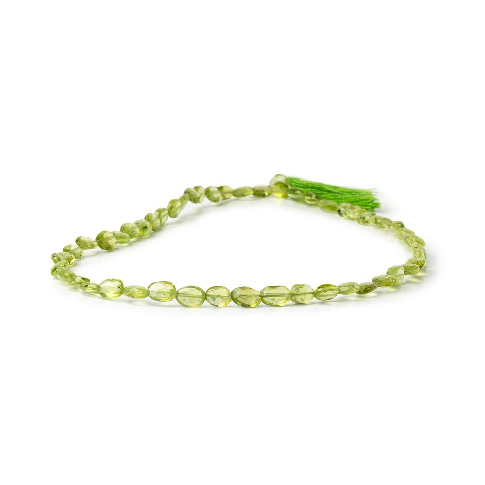 7x5mm Peridot Straight Drilled Faceted Oval Beads 13 inch 50 pieces AA