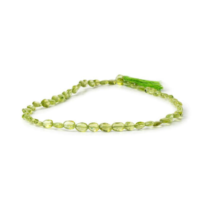 7x5mm Peridot Straight Drilled Faceted Oval Beads 13 inch 50 pieces AA