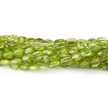 7x5mm Peridot Straight Drilled Faceted Oval Beads 13 inch 50 pieces AA