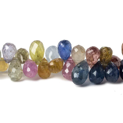 7x5mm Ruby and Fancy Sapphire Beads Tear Drop 6.5 inch 84 pieces