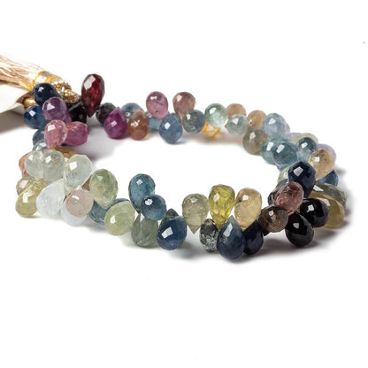 7x5mm Ruby and Fancy Sapphire Beads Tear Drop 6.5 inch 84 pieces