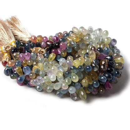 7x5mm Ruby and Fancy Sapphire Beads Tear Drop 6.5 inch 84 pieces