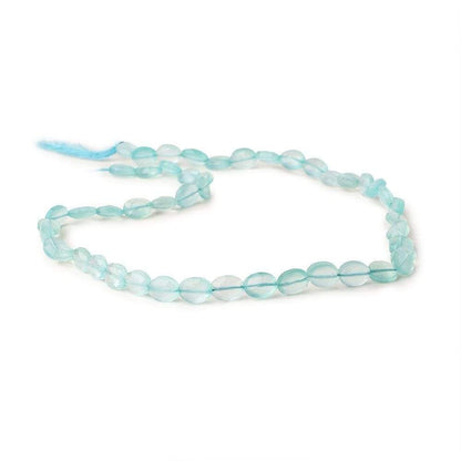 7x5mm Seafoam Blue Chalcedony straight drilled faceted ovals 13.5 inch 46 beads