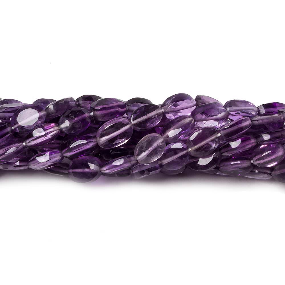 7x5mm Shaded Amethyst straight drilled faceted ovals 14 inch 55 beads