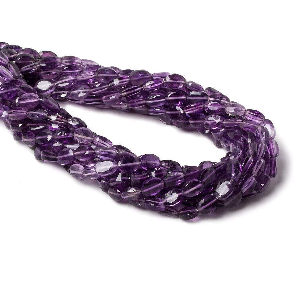 7x5mm Shaded Amethyst straight drilled faceted ovals 14 inch 55 beads