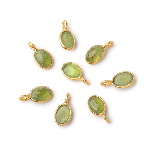 7x5mm Vermeil Bezel Idocrase Rose Cut Oval Pendant 1 piece