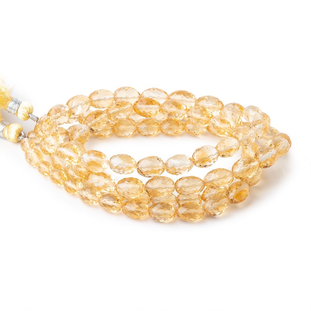 7x6-10x7mm Citrine Faceted Olive Beads 16 inch 44 pieces AA