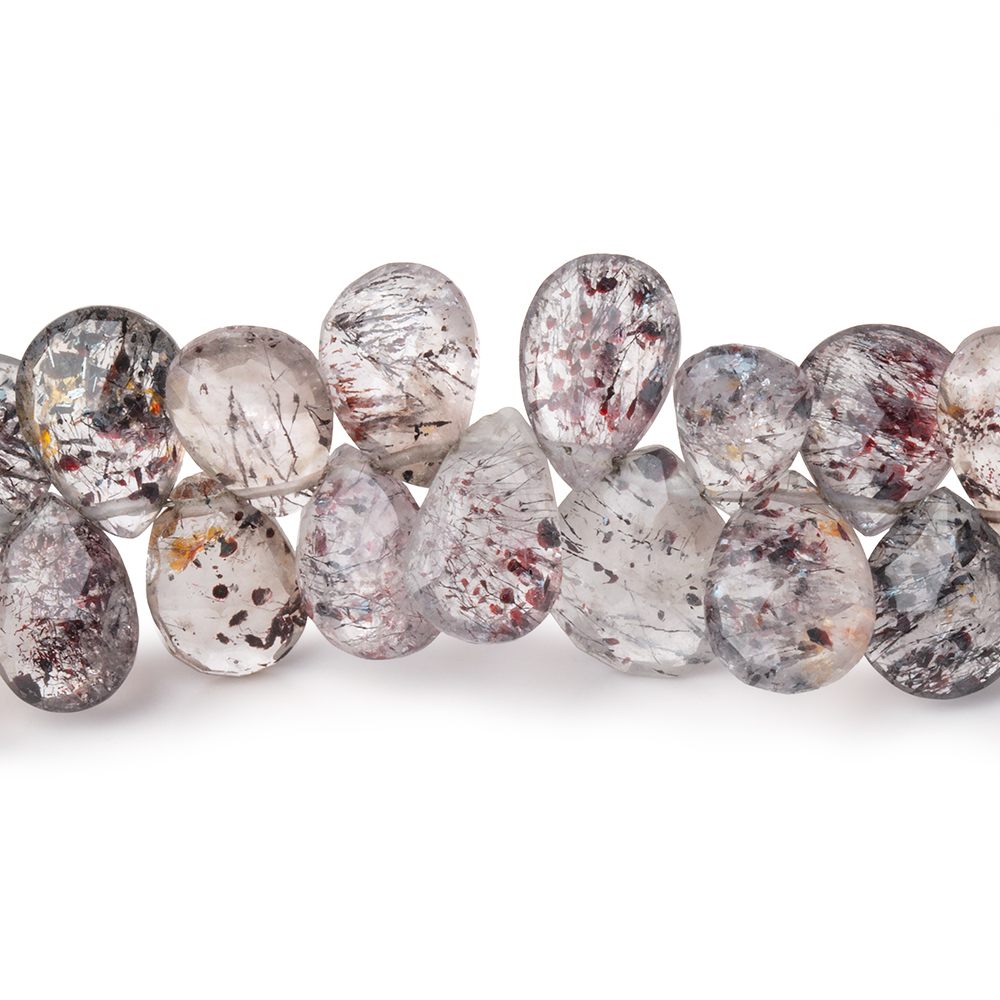 7x6-11x10mm Lepidocrocite Faceted Pear Beads 7.5 inch 54 pieces