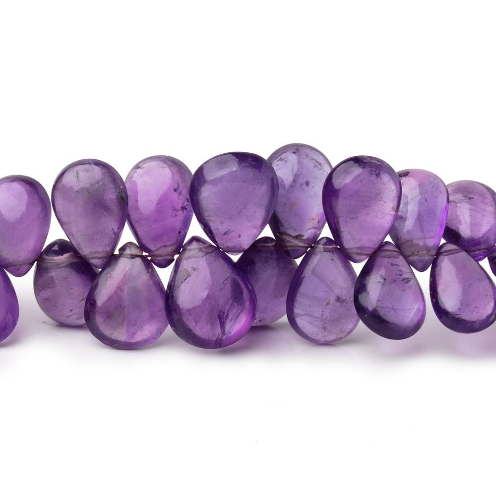 9x6-12x9mm Amethyst Plain Pear Beads 7.5 inch 58 pieces
