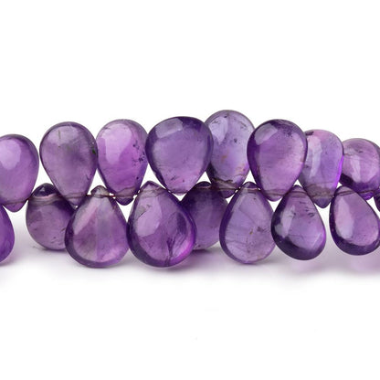 9x6-12x9mm Amethyst Plain Pear Beads 7.5 inch 58 pieces