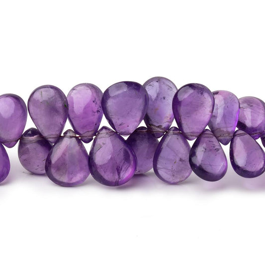 9x6-12x9mm Amethyst Plain Pear Beads 7.5 inch 58 pieces