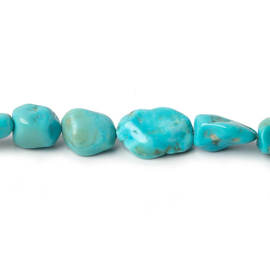 7x6-13x10mm Turquoise tumbled plain nugget beads 17.75 inches 43 pieces