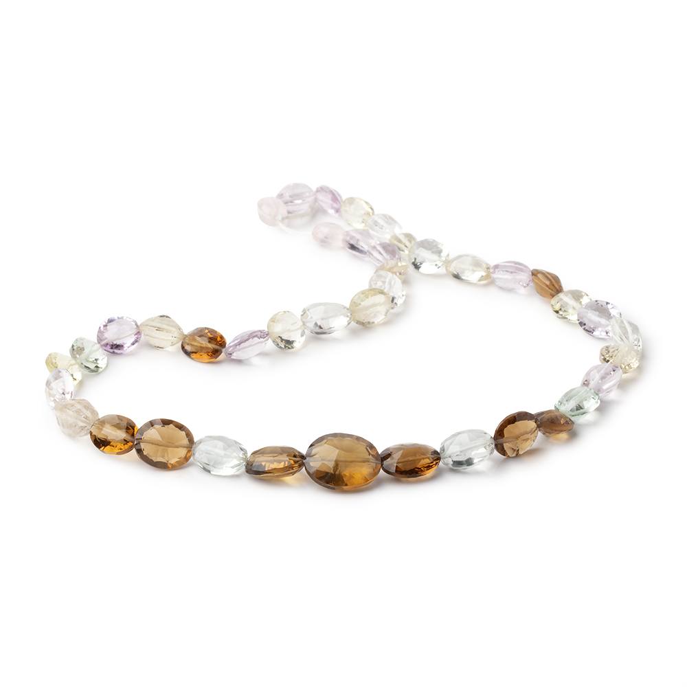7x6-13x11mm Multi Gem Concave Faceted Oval 14 inch 40 Beads AAA