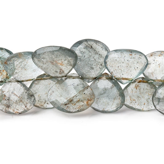 7x6-13x13mm Moss Aquamarine Faceted Heart & Fan Beads 8 inch 50 pieces AA