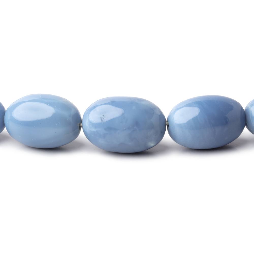 7x6-14x9mm Owyhee Blue Opal Plain Olive Beads 20 inch 45 pieces AA