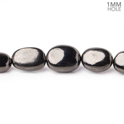 7x6-15x11mm Shungite Plain Oval Beads 18 inch 40 pieces 1mm Hole