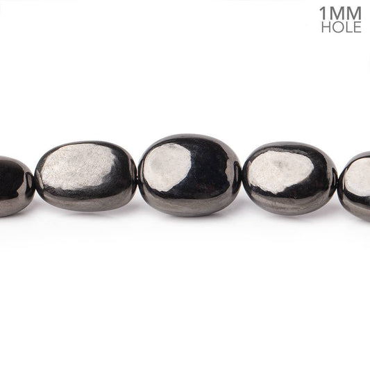 7x6-15x11mm Shungite Plain Oval Beads 18 inch 40 pieces 1mm Hole