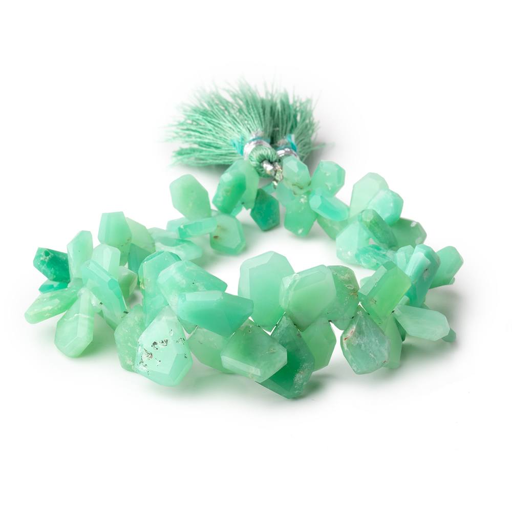 7x6-15x12mm Chrysoprase Faceted Freeform Beads 7 inch 66 pieces