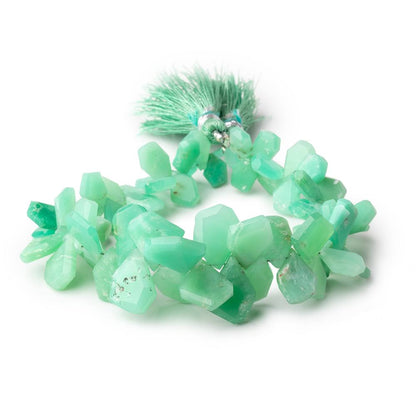 7x6-15x12mm Chrysoprase Faceted Freeform Beads 7 inch 66 pieces