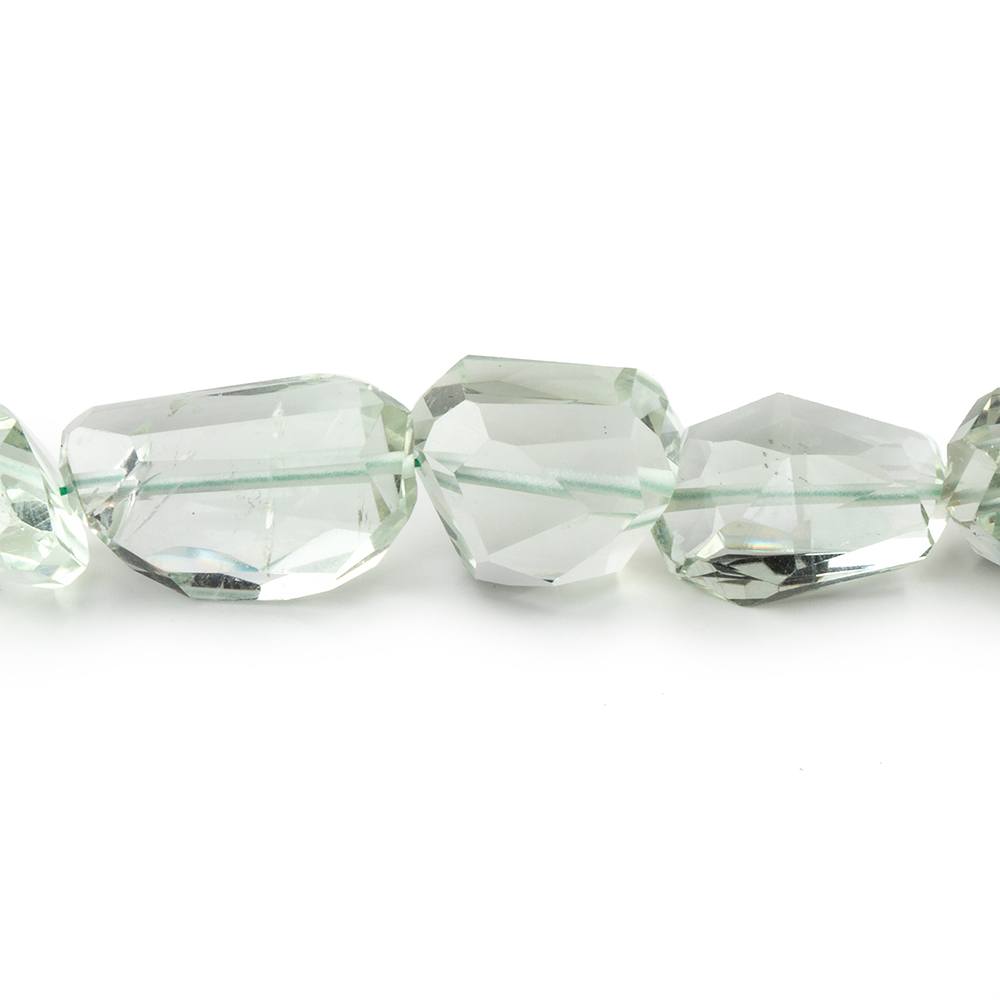 7x6-15x8mm Prasiolite Faceted Nugget Beads 16 inch 42 pieces