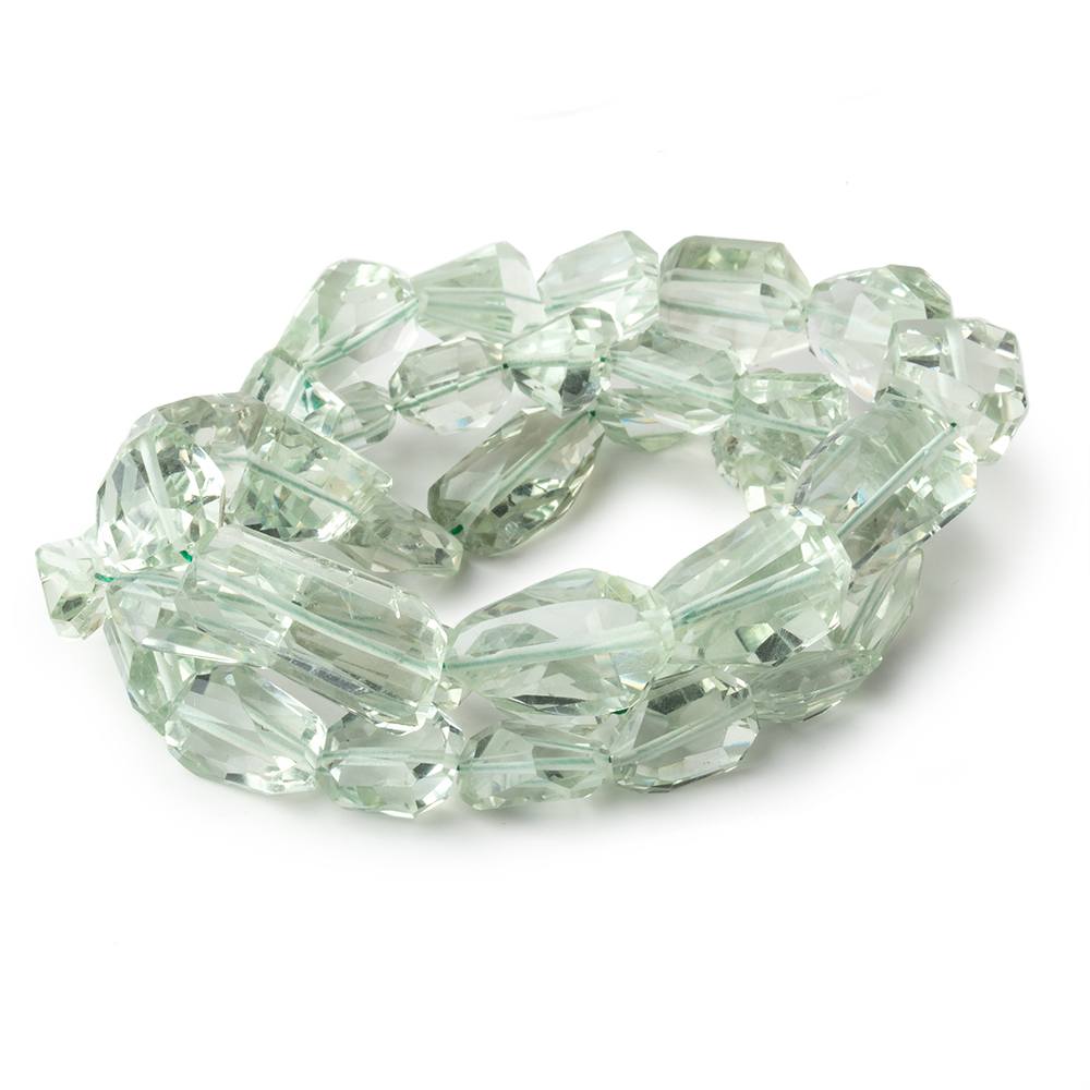7x6-15x8mm Prasiolite Faceted Nugget Beads 16 inch 42 pieces