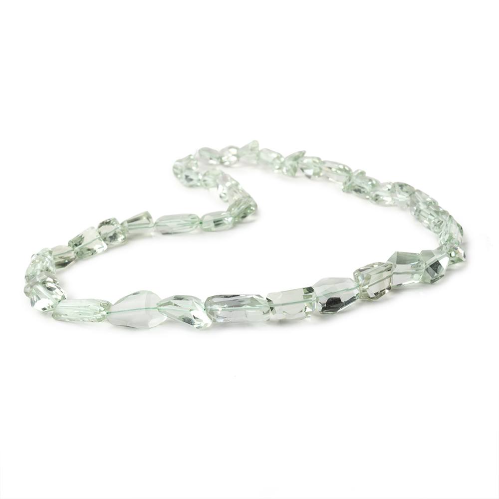 7x6-15x8mm Prasiolite Faceted Nugget Beads 16 inch 42 pieces