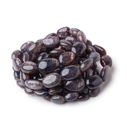 7x6-16x10mm Bloodshot Iolite-Sunstone Plain Oval Beads 16 inch 36 pieces
