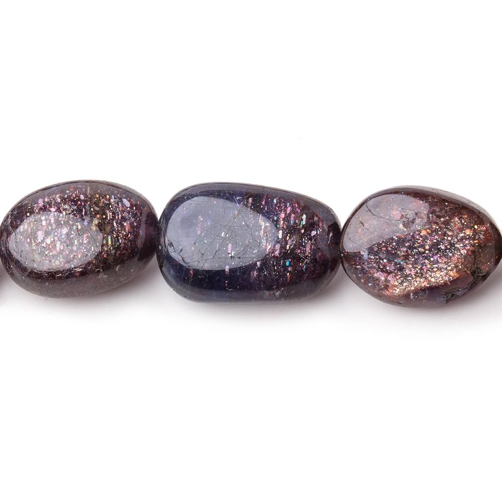 7x6-16x10mm Bloodshot Iolite-Sunstone Plain Oval Beads 16 inch 36 pieces