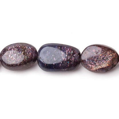 7x6-16x10mm Bloodshot Iolite-Sunstone Plain Oval Beads 16 inch 36 pieces