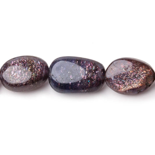 7x6-16x10mm Bloodshot Iolite-Sunstone Plain Oval Beads 16 inch 36 pieces