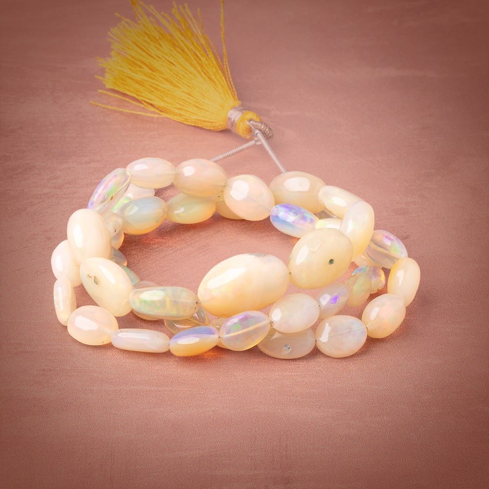 7x6-17x11mm Ethiopian Opal Plain Nugget Beads 18 inch 44 pieces AA