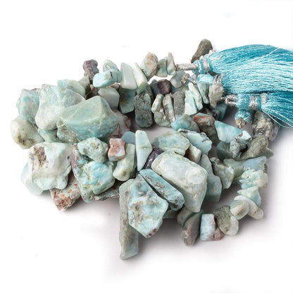 7x6-19x13mm Larimar top drilled Natural Crystal Chip beads 7.5 inch  beads