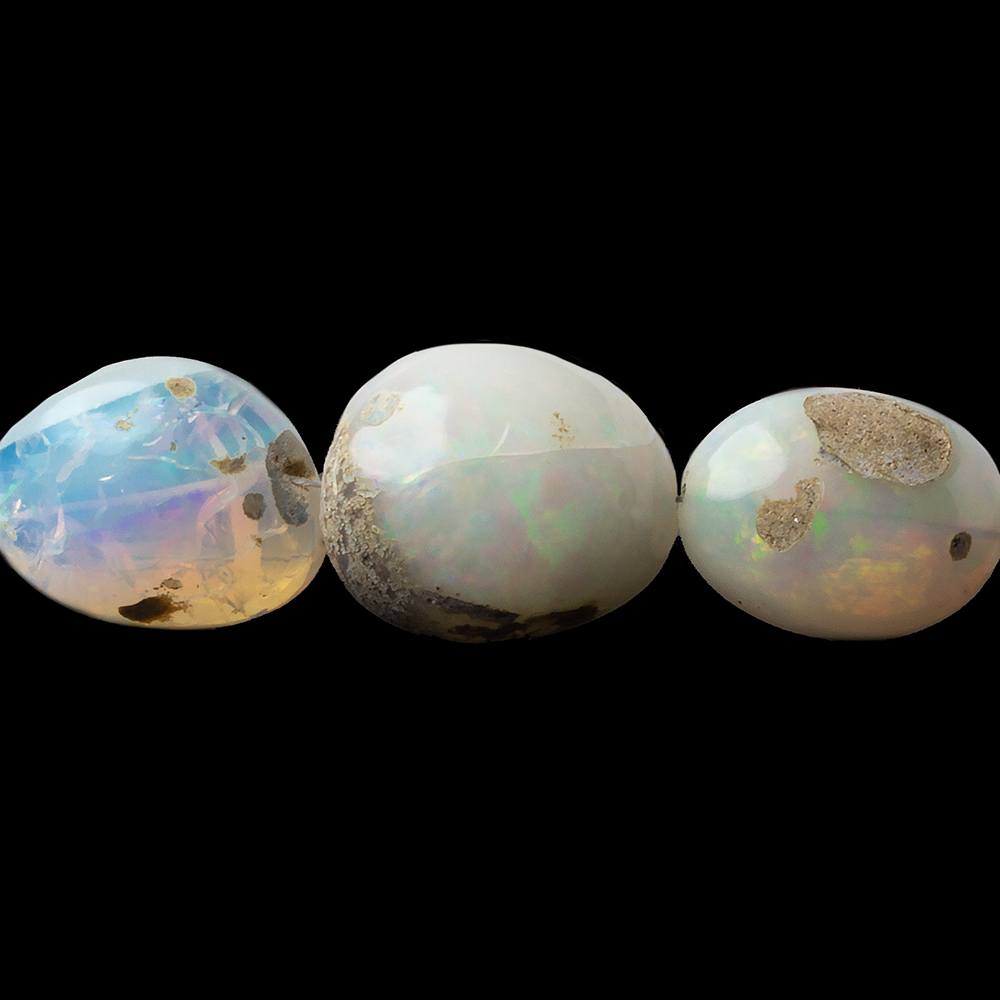 7x6-20x16mm Ethiopian Opal Straight Drill Plain Nuggets 19 inch 38 beads A