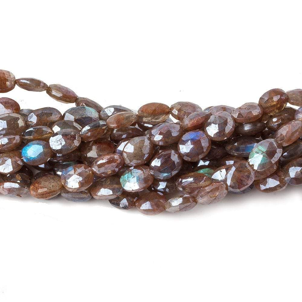 7x6-8x6mm Red Mystic Labradorite faceted oval beads 16 inch 55 pcs