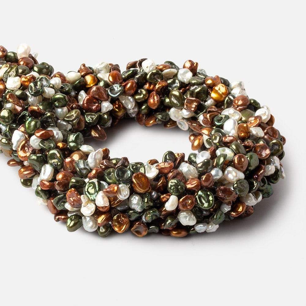 7x6-8x7mm Tri Color Top Drill Keshi Freshwater Pearls 88 pieces