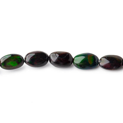 7x6-9x6mm Black Ethiopian Opal Plain Oval Beads 16 inch 55 pieces AAA