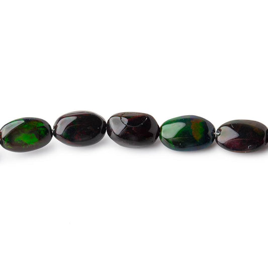 7x6-9x6mm Black Ethiopian Opal Plain Oval Beads 16 inch 55 pieces AAA
