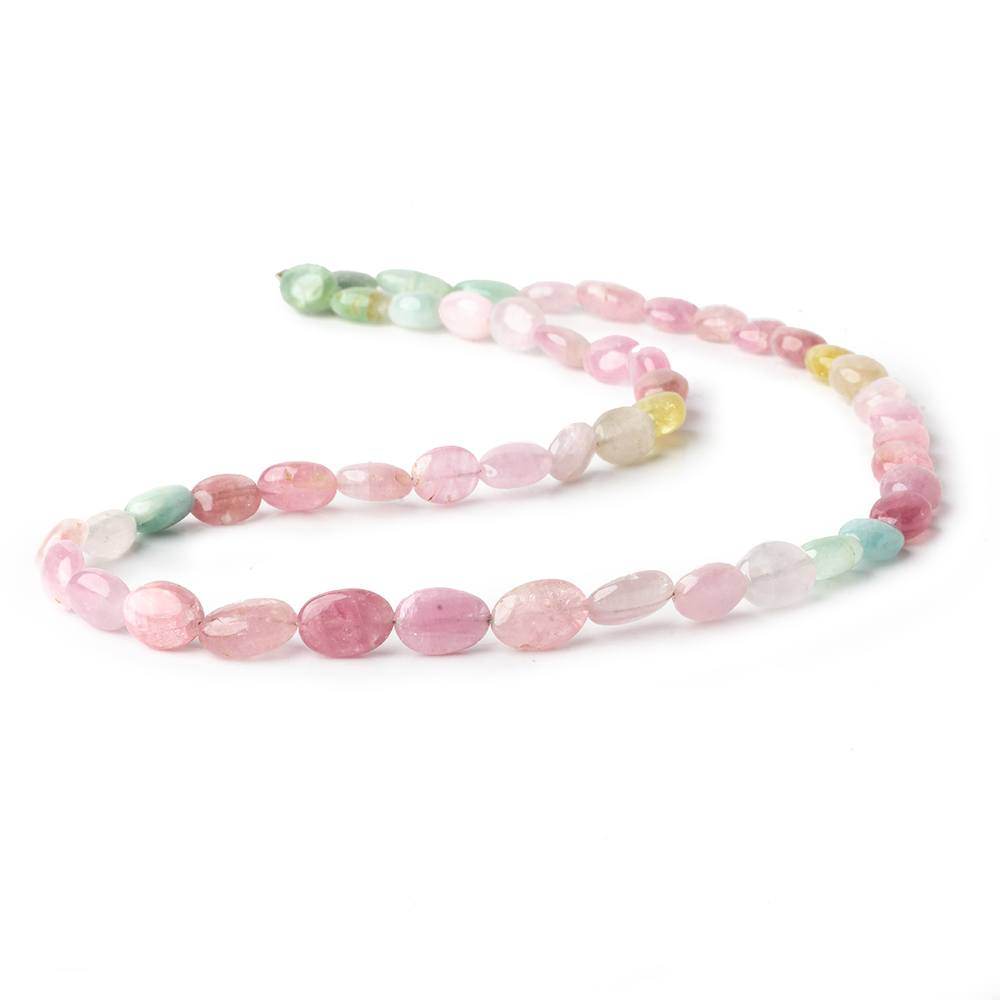 7x6-9x6mm Multi Color Afghani Tourmaline Plain Oval Nuggets 16 inch 49 pcs