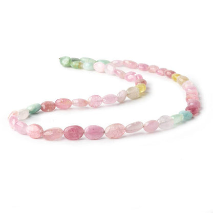 7x6-9x6mm Multi Color Afghani Tourmaline Plain Oval Nuggets 16 inch 49 pcs