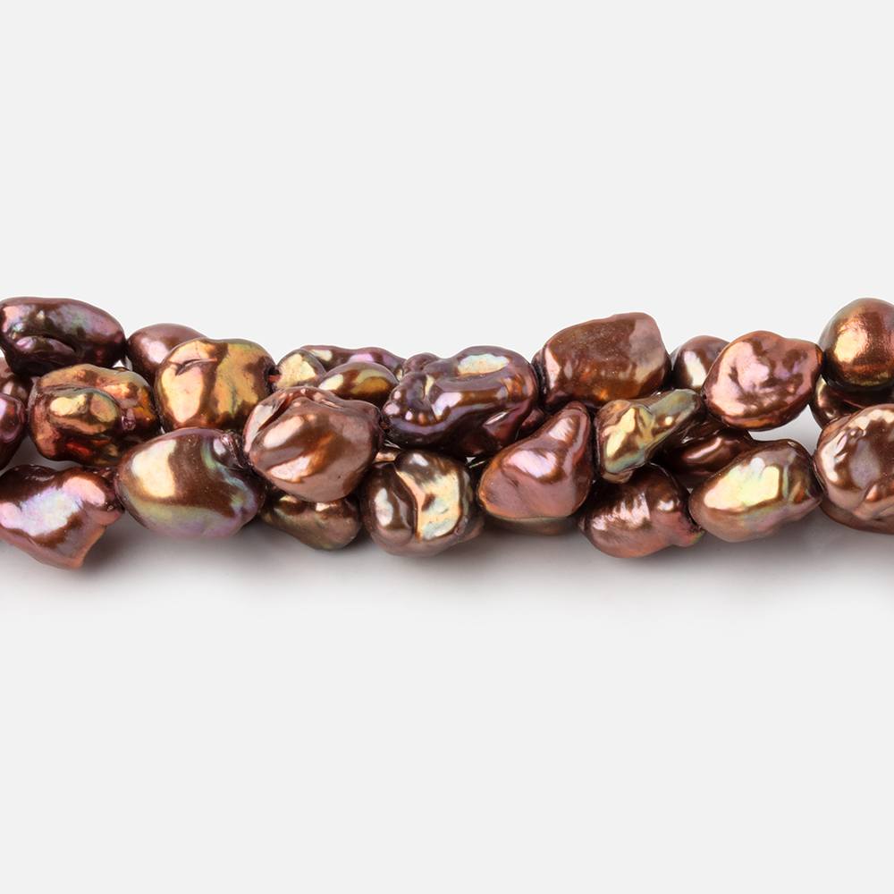 7x6-9x7mm Cinnamon Keshi Freshwater Pearl Beads 15.5 inch 50 pieces