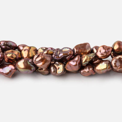 7x6-9x7mm Cinnamon Keshi Freshwater Pearl Beads 15.5 inch 50 pieces