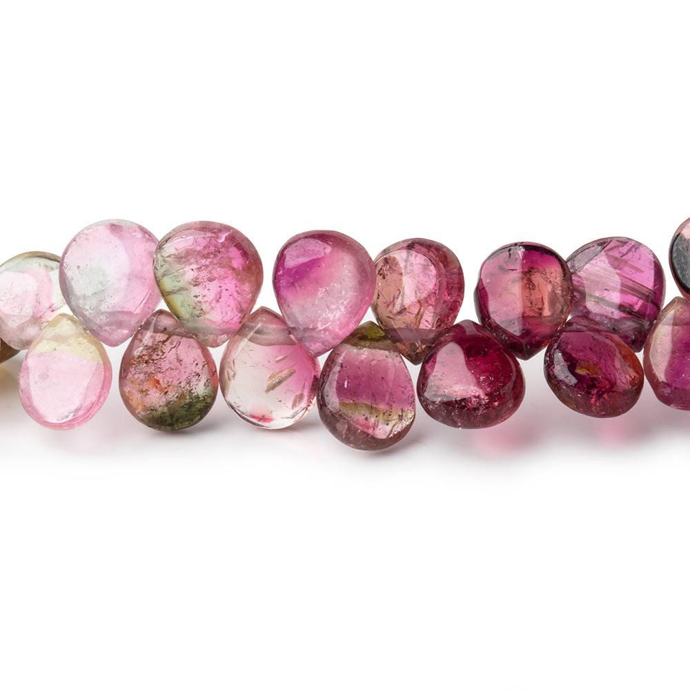 7x6-9x7mm Multi Color Tourmaline Plain Pear beads 18 inch 127 pieces
