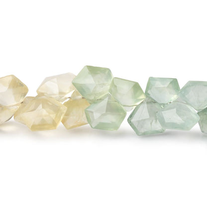 7x6-9x8mm Prehnite Faceted Pentagonal Beads 8 inch 55 pieces
