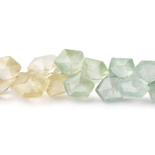 7x6-9x8mm Prehnite Faceted Pentagonal Beads 8 inch 55 pieces